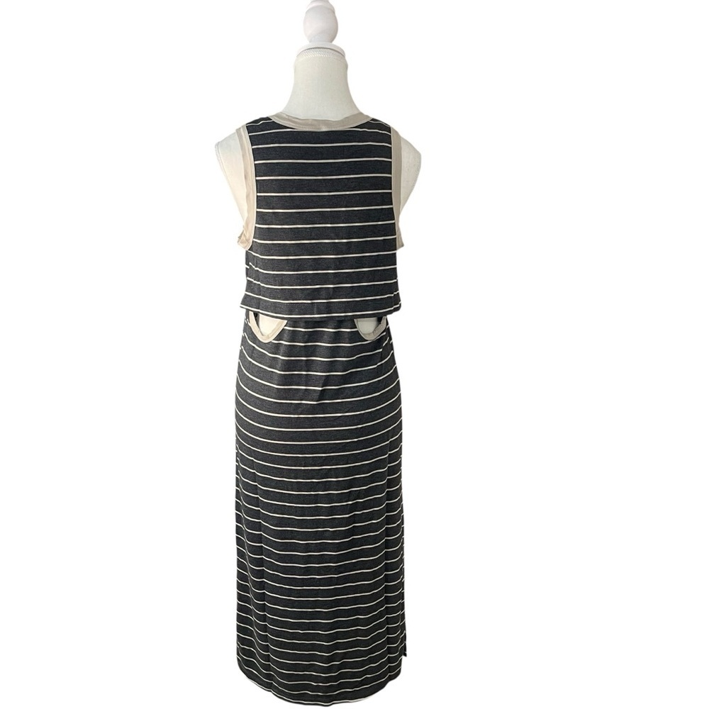 Gilli Striped Pencil Dress Navy Blue Gray - Picture 6 of 10